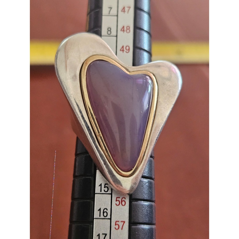 Robert Lee Morris RLM Studio Sterling Silver Purple Chalcedony Heart Ring Sz 6
